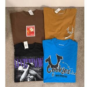Streetwear Graphic Tee Set of 4 Bundle XL (True Religion, Cookies, XXXTentacion)